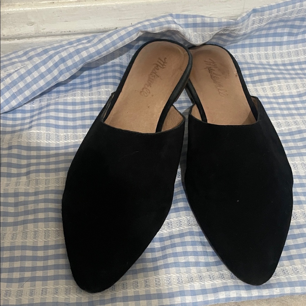 Black Suede Mules 8 madewell